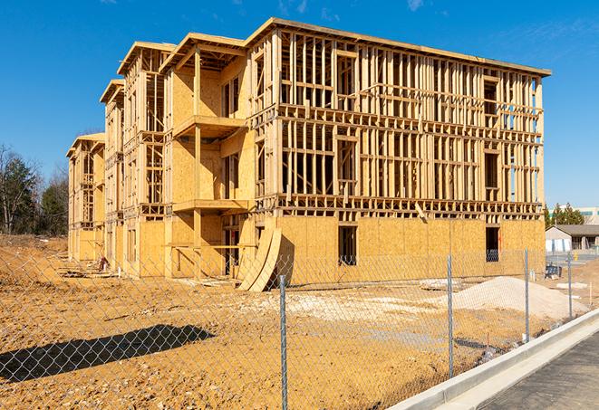 portable temporary chain link fence installations designed to secure construction zones in Elgin